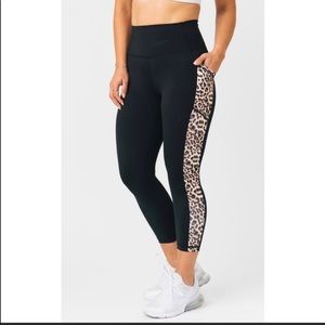 ZYIA Active Black With Cheetah Print & Pockets